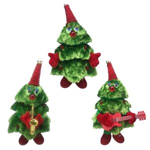 Pluche poppen Dancing Christmas Tree Singing Xmas Electronic Toy Doll Music Gift Holiday Ornament Festival Table Decorations 221109