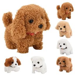 Muñecos de peluche eléctricos para mascotas, cachorros, perros, juguete realista de simulación de peluche, Perro inteligente llamado caminar, regalo de Navidad