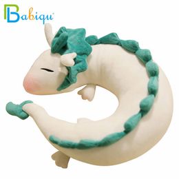 Poupées en peluche Mode Dessin Animé Dragon Anime Miyazaki Hayao Chihiro Haku Mignon U Forme Poupée En Peluche Jouets Oreiller Poupées Cadeau pour Enfants Enfants 230608