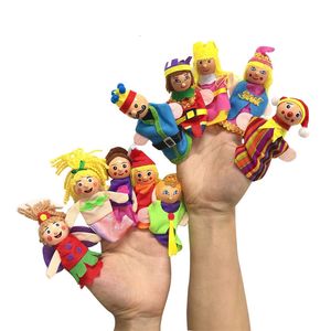 Pluche poppen vinger puppetten dieren familie educatieve cartoon zeemeermin hand gevuld theaterbabyspeelgoed voor kinderen geschenken 230427