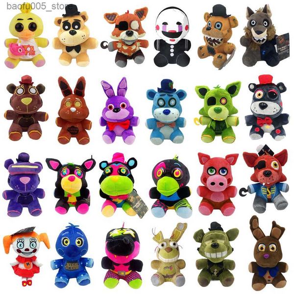 Muñecas de peluche Cinco noches en Freddy Fnaf Lindos juguetes de peluche Juego Muñeca 18 CM Bonnie Bear Foxy Dibujos animados Muñecas rellenas Freddy Juguetes para niños Regalos Q230913