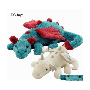 Pluche poppen pluizig haar blauw pterosauria draak konijn speelgoed knuffel Evil Red Fly Wings Fire Plushies Doll Toys for Children Boy 22011 DHHFV