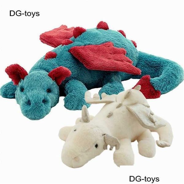 Poupées en peluche cheveux pelucheux bleu Pterosauria Dragon lapin en peluche peluche mal rouge ailes de mouche feu peluches poupée jouets pour enfants garçon 2 Dhjq9