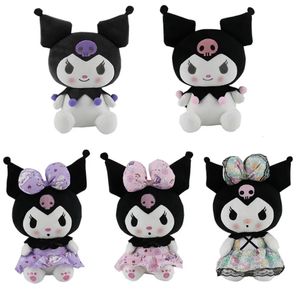 Pluche poppen Pluizige Kuromi Knuffels Kawaii Gevulde Kuromi Prinses Boog Pluche Pop Zacht Anime Cartoon Ragdoll Dol Home Decor Meisjes kinderen Cadeau 231127