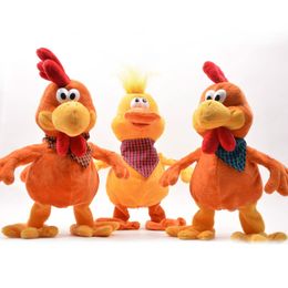 Poux en peluche drôle folle danse chant poupée coq de canard grenouille électrique poulet musical jouet en peluche charmant coq toys bruyants pour enfants 230817