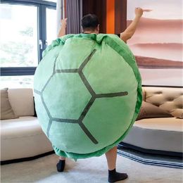 Poupées en peluche drôle portable coquille de tortue fête créative Cosplay tortue poupée en peluche oreiller coussin intéressant "stupide" cadeau 231016