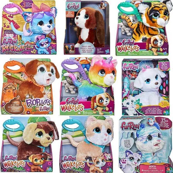 Polondes en peluche Amis furré E5307EU5 FRR Walkalots Big Wags Unicorn Cat Rainbow Childrens Toy Aimatronics Pet Polde Doll Kawaii J240410