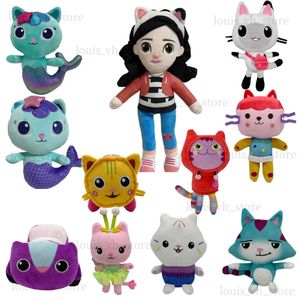 Poupées en peluche Gabby Dollhouse Jouets en peluche Kawaii Mercat Animaux en peluche mignons Sirène Chat Maison de poupée Poupées en peluche Enfants Cadeaux d'anniversaire de Noël T240325