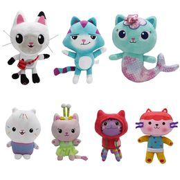 Plush Dolls Gabbys Dollhouse Pandy Paws Toy Cat Soft Gebulde pluche cakey CHISTMA Gift Mercat Dolls Gabbys Dollhouse Toys For Children 230413