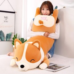 Muñecos de peluche gigante lindo Corgi perro almohadas relleno suave algodón Animal niños juguetes Kawaii Shiba Inu para niños regalo de cumpleaños 230207