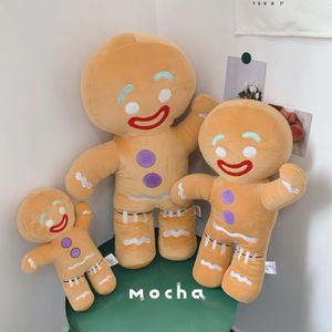 Poupées en peluche Bonhomme en pain d'épice Jouet Bébé Apaiser Poupée Biscuits Oreiller Coussin de siège de voiture Renne Décor à la maison Enfants Cadeau de Noël 231128