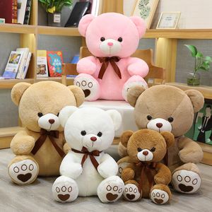 Muñecas de peluche de alta calidad 35/50/60 cm 5 colores encantador arco-nudo oso de peluche muñeca peluche oso peluche juguetes amantes niñas cumpleaños bebé regalo 230302