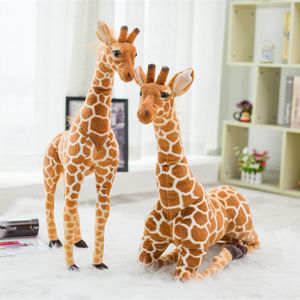 Pluche poppen Enorme echte giraffe knuffels Schattige knuffelpoppen Zachte simulatie Giraffe pop Verjaardagscadeau Kinderen Speelgoed Slaapkamerdecoratie 230919