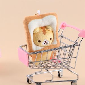 Poupées en peluche pain japonais chat Toast poupée petit pendentif jaune tigre sac suspendus ornements porte-clés 230628