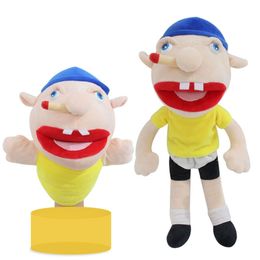 Pluche poppen Jeffy Boy Handpuppet Kinderen Soft Doll Talk Show Party Props Christmas Toys Kids Gift 230823