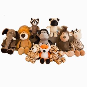 Muñecos de peluche Animales de la selva juguetes de peluche animales del bosque perros de peluche suaves cebras elefantes leones zorros jirafas compañeros de juegos para niños muñecas regalos de Navidad 230718