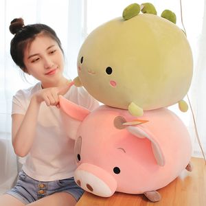 Pluche Poppen Kawaii Dier Zoet Vet Dinosaurus Varken Shiba Inu Hond Knuffel Zachte Cartoon Olifant Gevulde Pop Baby Kussen Gift 3545cm 230809