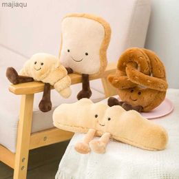 Poux de poupées Kawaii Série d'aliments de pain en peluche Baguette Croissant Roll Bread Polde Poll Pendant Keychain Decoration Chadow Sofa Backpackl2404