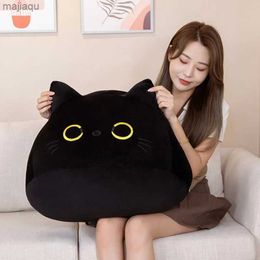 Poux en peluche kawaii géant noir de chat noir en forme de coussin doux oreillers poupées caricatures