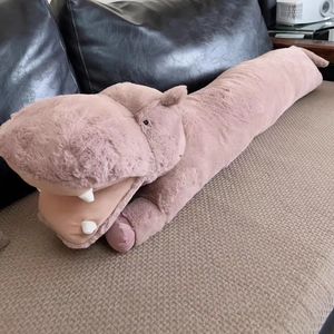 Poupées en peluche Kawaii Hippo mignon longue poupée hippopotame jouets pour enfants dessin animé animaux en peluche décor de bureau à domicile cadeau d'anniversaire garçon 231009