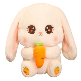 Plush -poppen Kawaii Plushie Bunny Gevulde dieren schattig pluche radijs konijn met wortel pluche speelgoed zachte kussenpop kerst kind meisje geschenken 230303