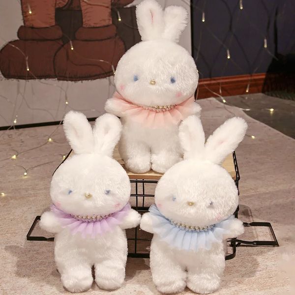 Poupées en peluche lapin Kawaii, 30cm, jupe en fil doux, jouets oreilles avec voiture, décoration de lapin, cadeau d'anniversaire pour fille, 231009