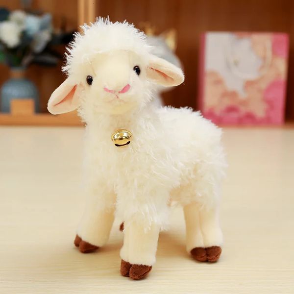 Poupées en peluche Kawaii réaliste mouton animaux en peluche jouet mignon moelleux agneau peluches câlin cadeau pour bébé enfants filles anniversaire décor de Noël 231208