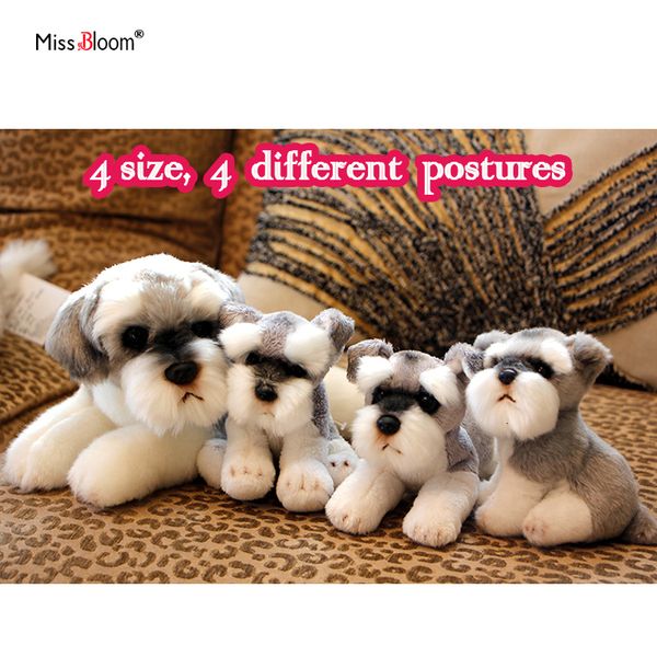 Poupées en peluche Kawaii Schnauzer chien en peluche petite simulation douce enfants jouets en peluche pour enfants mignons accessoires Po filles cadeau d'anniversaire 230920