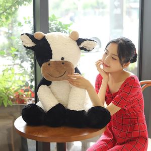 Poupées en peluche Kawaii assis vache à lait année jouets réaliste poupée animal en peluche mignon apaiser le bétail pour les enfants enfants cadeau de noël 231128