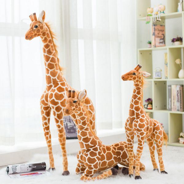 Poupées en peluche réaliste girafe jouets en peluche vraie vie mignon animal en peluche doux girafe poupée grande taille géante cadeau d'anniversaire enfants jouet 230921
