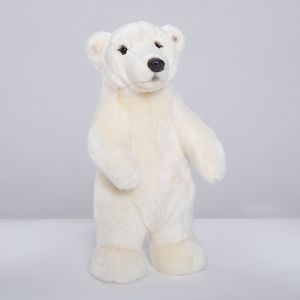 Poupées en peluche réaliste debout Oso ours polaire en peluche mignon animal en peluche ours polaire enfants poupées décoration de chambre cadeau d'anniversaire pour les enfants 230818