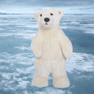 Poupées en peluche réaliste debout Oso ours polaire en peluche mignon animal en peluche ours polaire enfants poupées décoration de chambre cadeau d'anniversaire pour enfants 231118