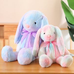 Poupées en peluche longues oreilles fantastique arc-en-ciel coloré en peluche lapin en peluche animaux en peluche lapin doux poupée enfants jouets anniversaire cadeau de Noël 230707