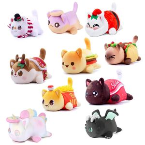 Poupées en peluche Meows Aphmau Doll Coke Frites Burgers Pain Sandes Nourriture Chat Peluche Oreiller de couchage Cadeaux de Noël pour enfants 231020