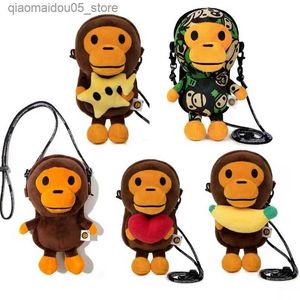 Poupées en peluche Singe en peluche sac à bandoulière porte-clés série bricolage jouet pendentif décoration de table maison poupée cadeau d'anniversaire pour enfants Q240227