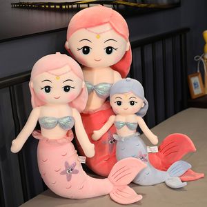 Pluche poppen multi -size kawaii mermaid speelgoed zacht dieren kussen gevulde speelgoed prinses kinderen jongens en meisjes verjaardagscadeaus decor 230303