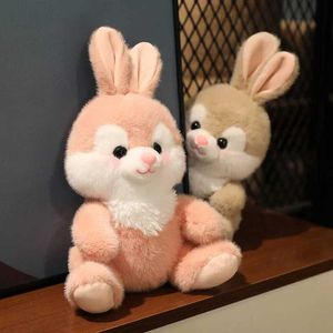 Pluche poppen nieuwe cartoon schattig konijn pluche pop gevulde zachte geluksvierspeelgoed mooi kawaii cadeau voor dochter vriendje kerstcadeau y240601p4sb