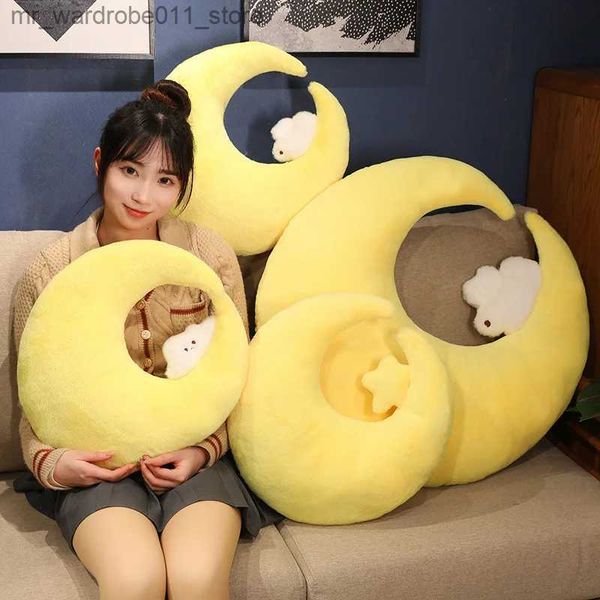 Muñecas de peluche Nuevo estilo Luna Peluche Juguete Suave Relleno Luna En forma de almohada Conejo Nube Estrella Bebé Confort Muñecas Decoración para el hogar Regalo de Navidad Niños Q231215