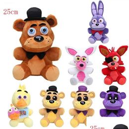 Plush Dolls New Teddy Bears Midnight Harem Bear Toy Five Nights en Freddys25cm Golden Freddy Fazbear Mangle Y Bonnie Chica High Drop Dhvnv