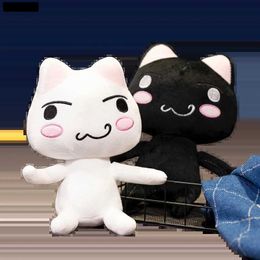 Plush Molls New Toro Inoue Cat Game de anime Guardia de muñecas Lladas de peluche Cartoon Pareja de gatos en blanco y negro Juguetes de regalo para Kidsl2404