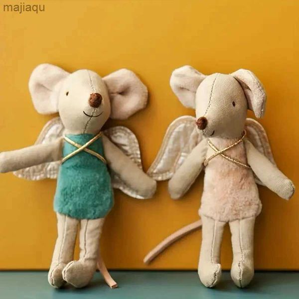 Poux en peluche de style nordique art souris poupée poupée poupée poupée jouet mignon ailes ange souris poupée zodiac cadeau d'anniversaire cadeau rag doll small décoratiol2404