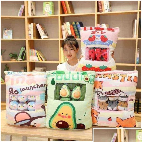 Muñecos de peluche P Beautif A Pie Bag Pudding Toys Totoro Dinosaur Cuddles Rellenos Suaves Animales Cojín para Ldren Niños Regalos de moda J22 D Dhisx