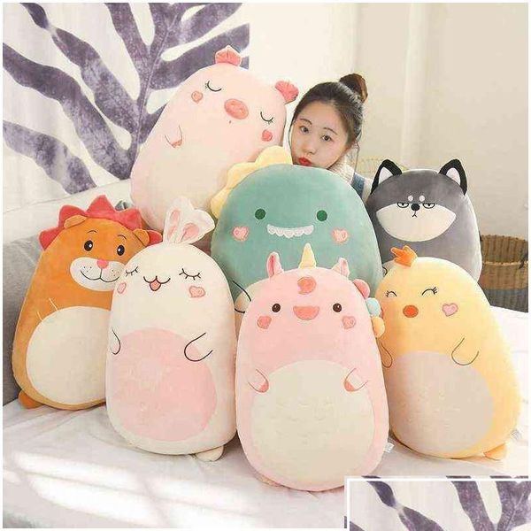 Poupées en peluche P Squish Oreiller Jouet Animal Kawaii Dinosaure Lion Doux Grand Coussin En Peluche Cadeau De Saint Valentin Pour Enfants Fille Livraison Directe Jouet Dhaby