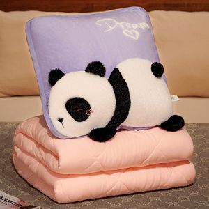 Plüschpuppen Panda Hund Kissen Steppdecke Handwärmer DualUse Kissen Faltdecke Auto Büro Sofa Couch Gutes Geschenk 230603