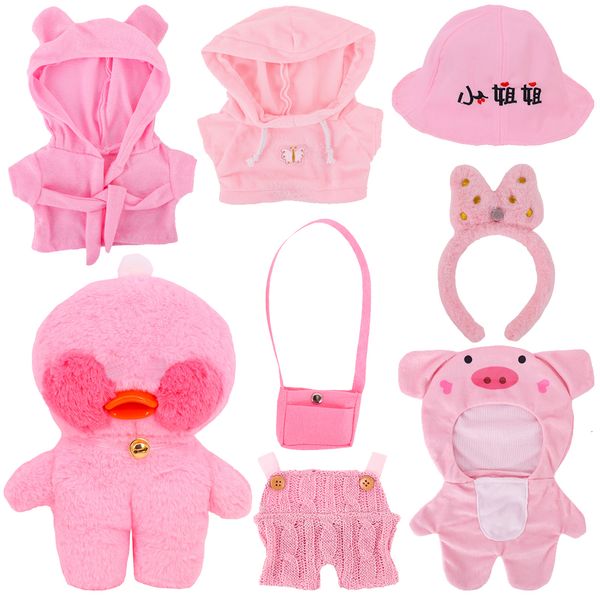 Muñecas de peluche, ropa de muñeca rosa, vestido, suéter, sombrero, uniforme, apto para 30cm, Lalafanfan, pato amarillo, juguete para niños, accesorios de regalo para niñas, 230613