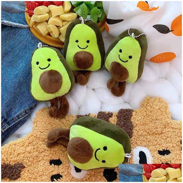 Poupées en peluche 12Cm dessin animé avocat Fruit toutes sortes de Fruits nouvelle poupée mignonne sac d'école accessoires porte-clés cadeau de noël à Dhulo