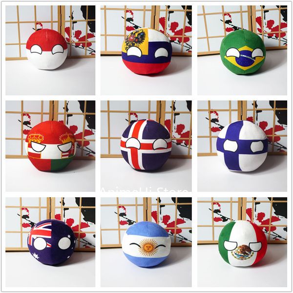 Poupées en peluche Polandball Poupées en peluche Australie Pologne Brésil Biélorussie Mexique Portugal Countryball Oreiller en peluche Jouets Sac Pendentif Cosplay Cadeau 230612