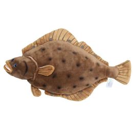 Muñecas de felpa Atlántico Atlántico Pez plano Animal Juguete Plush de peluche Realista Atlántico Fish Animal Simulation Animal Doll J240410