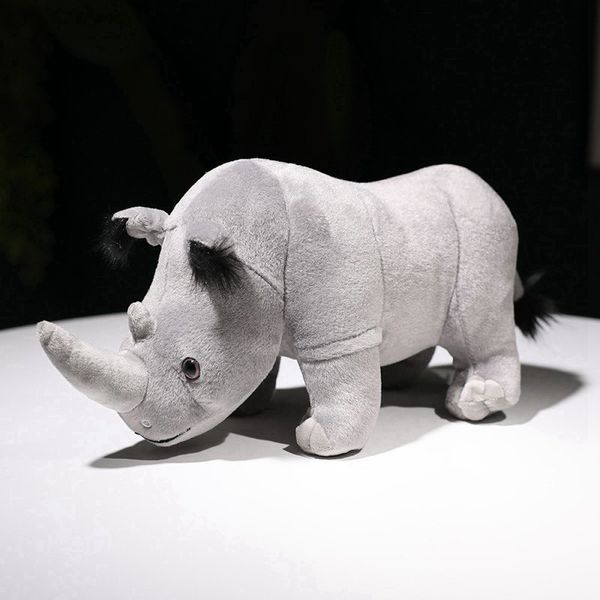 Poupées en peluche réalistes rhinocéros jouets rhinocéros animaux en peluche doux oreiller infantile soutien du dos enfants cadeau d'anniversaire décor à la maison 230915