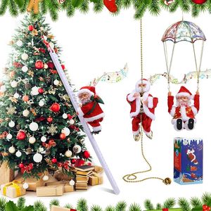 Poupées en peluche Père Noël perles d'escalade jouet musical cadeau de Noël jouet électrique escalade père Noël poupée en peluche jouet pour arbre de Noël Noël 231121